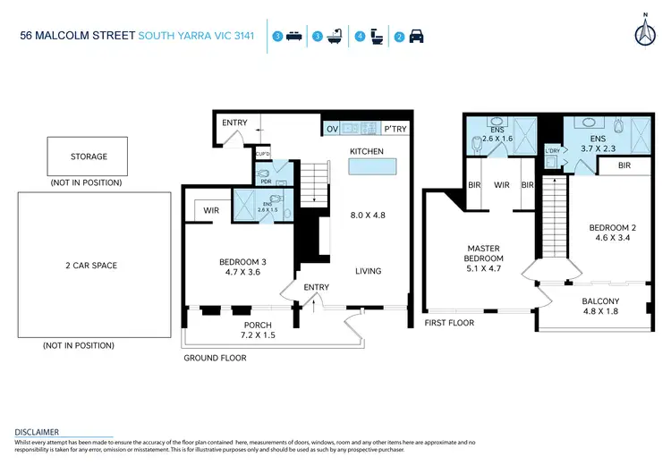 Floorplan of Homely townhouse listing, 56 Malcolm Street, South Yarra VIC 3141