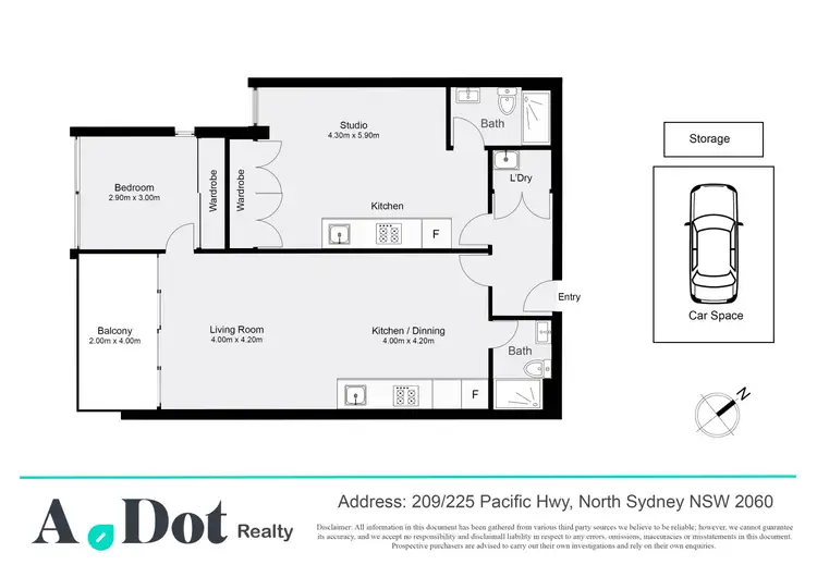 Floorplan of Homely apartment listing, 209/225 Pacific Highway, North Sydney NSW 2060