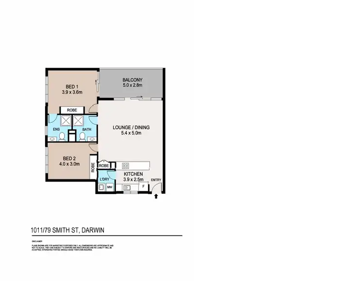 Floorplan of Homely apartment listing, 1011/79 Smith Street, Darwin City NT 800