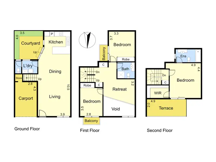 Floorplan of Homely townhouse listing, 3/297 Wellington Street, Collingwood VIC 3066