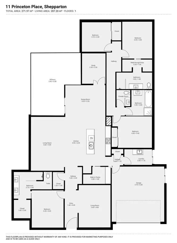 Floorplan of Homely house listing, 11 Princeton Place, Shepparton North VIC 3631
