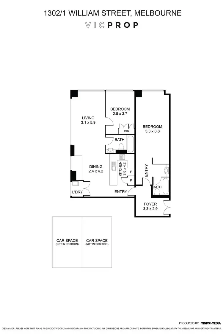 Floorplan of Homely apartment listing, 1302/1 William Street, Melbourne VIC 3000