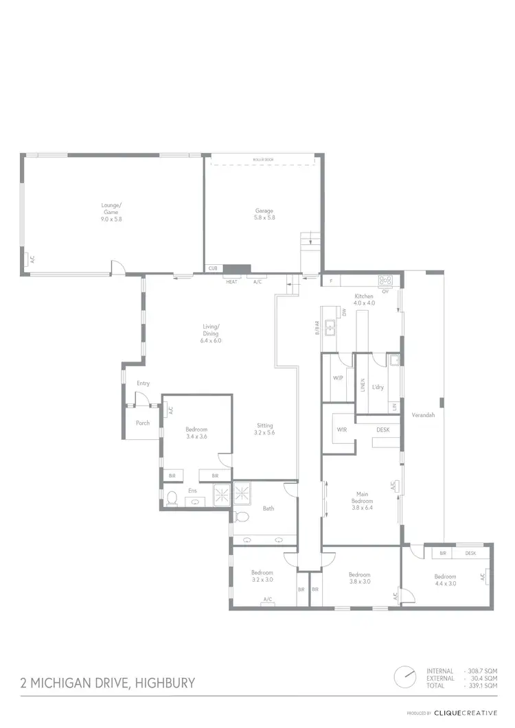 Floorplan of Homely house listing, 2 Michigan Drive, Highbury SA 5089
