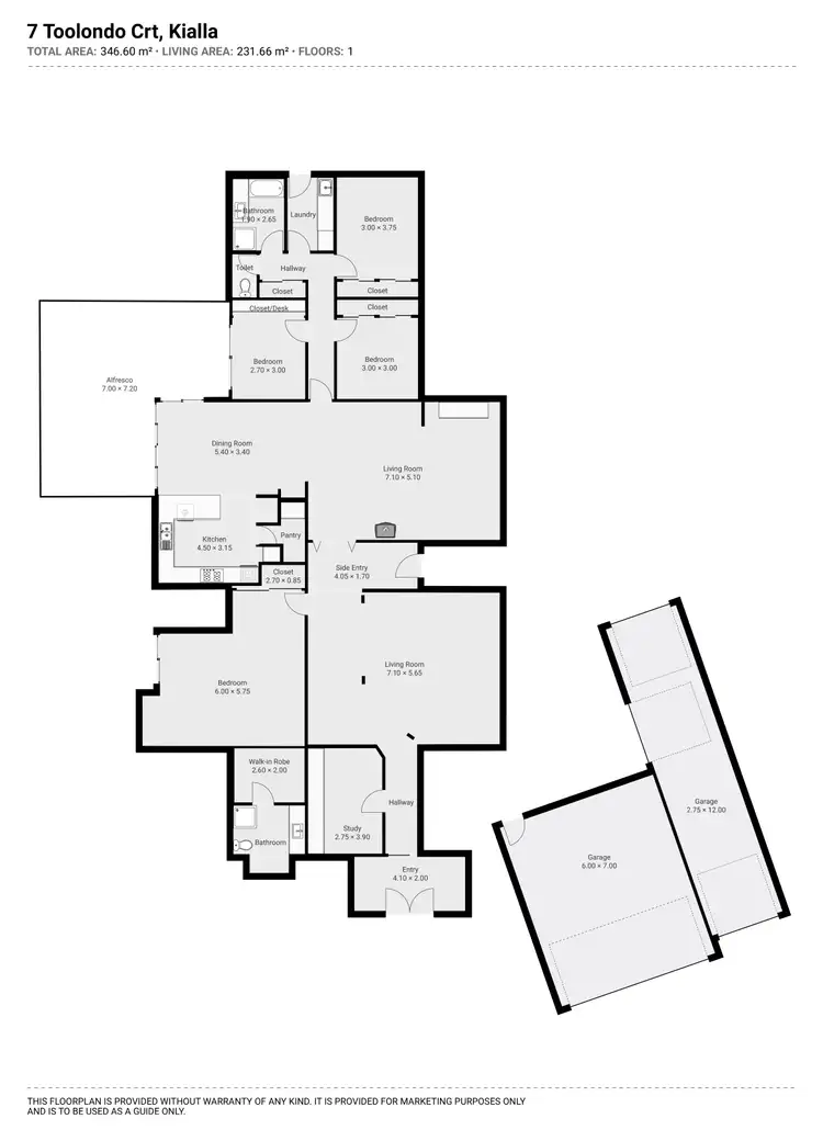 Floorplan of Homely house listing, 7 Toolondo Court, Kialla VIC 3631