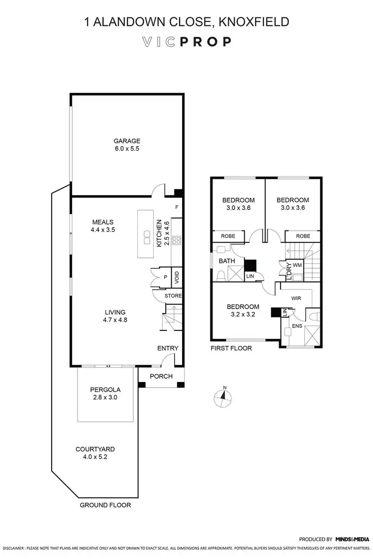 Floorplan of Homely townhouse listing, 1 Alandown Close, Knoxfield VIC 3180