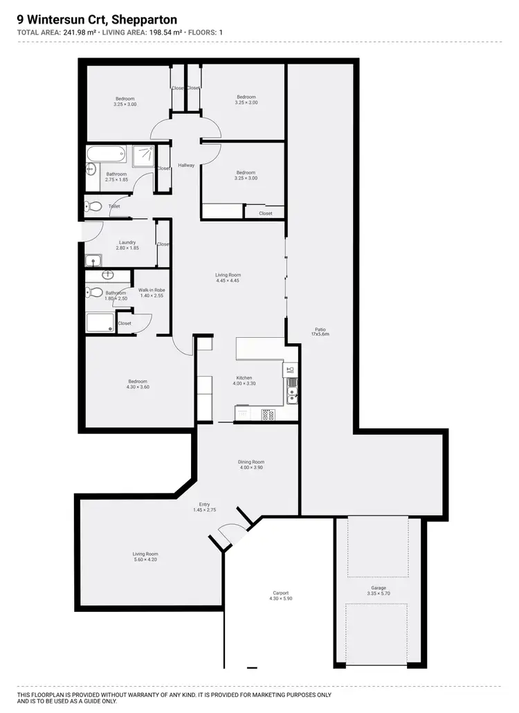 Floorplan of Homely house listing, 9 Wintersun Court, Shepparton VIC 3630