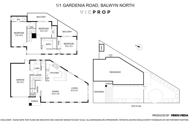 Floorplan of Homely townhouse listing, 1/1 Gardenia Road, Balwyn North VIC 3104