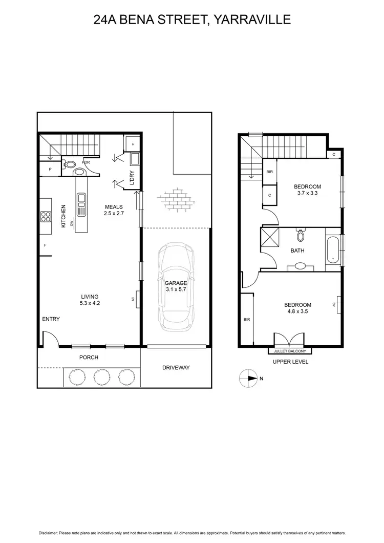 Floorplan of Homely townhouse listing, 24A Bena Street, Yarraville VIC 3013