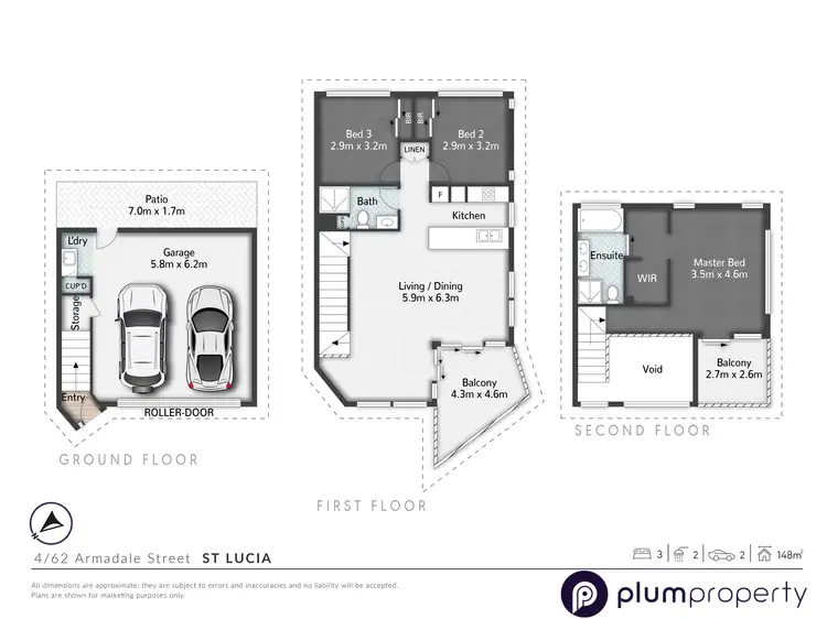 Floorplan of Homely townhouse listing, 4/62 Armadale Street, St Lucia QLD 4067