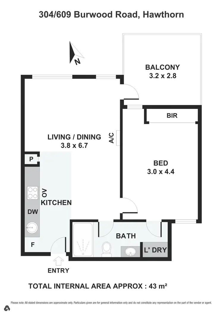 Floorplan of Homely apartment listing, 304/609 Burwood Road, Hawthorn VIC 3122