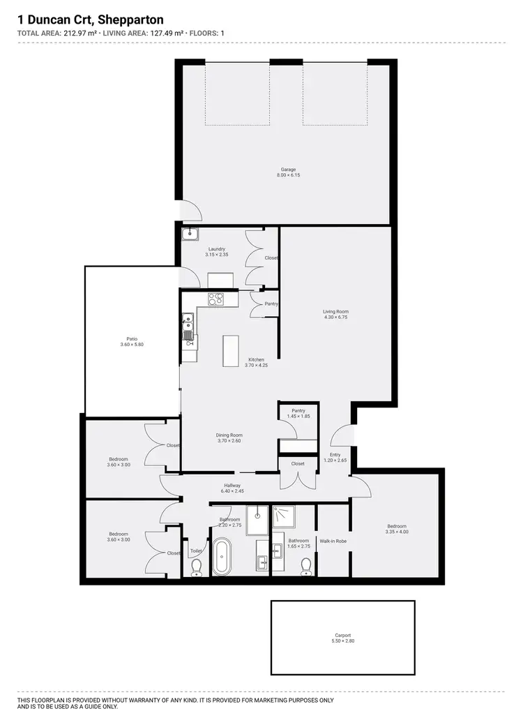 Floorplan of Homely house listing, 1 Duncan Court, Shepparton VIC 3630