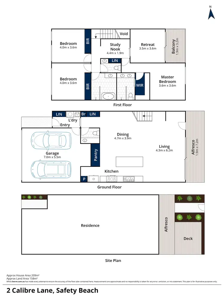 Floorplan of Homely house listing, 2 Calibre Lane, Safety Beach VIC 3936