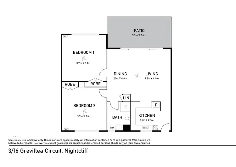Floorplan of Homely unit listing, 3/16 Grevillea Circuit, Nightcliff NT 810