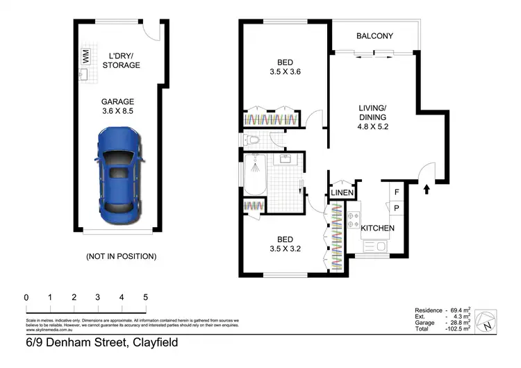 Floorplan of Homely unit listing, 6/9 Denham Street, Clayfield QLD 4011