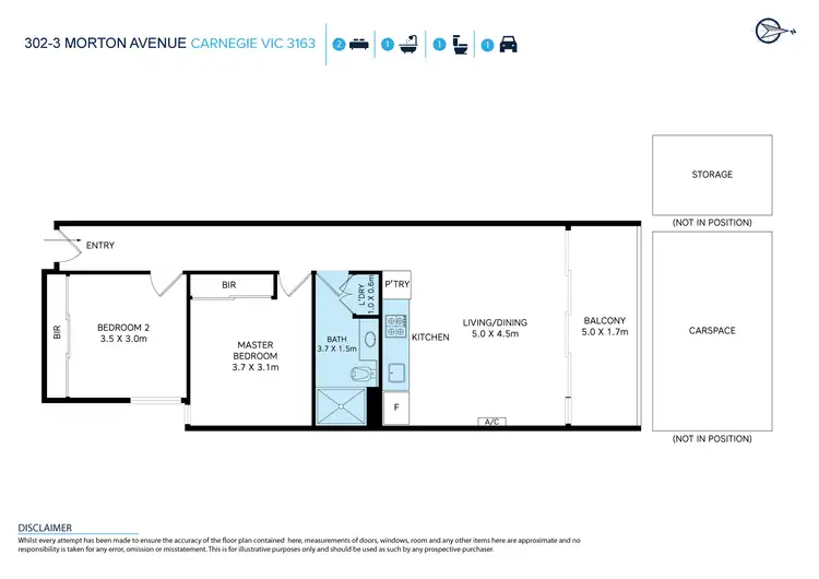 Floorplan of Homely apartment listing, 302/3 Morton Avenue, Carnegie VIC 3163