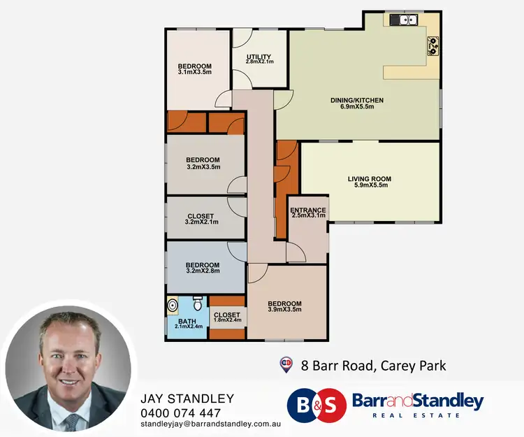 Floorplan of Homely house listing, 8 Barr Road, Carey Park WA 6230