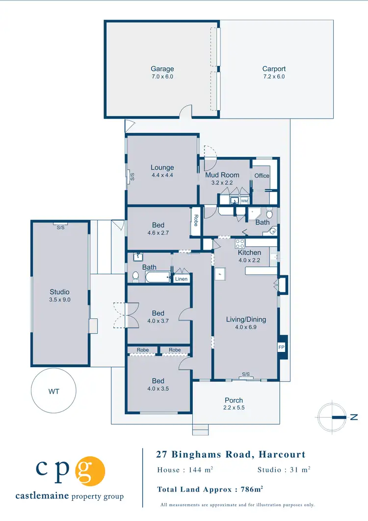 Floorplan of Homely house listing, 27 Binghams Road, Harcourt VIC 3453