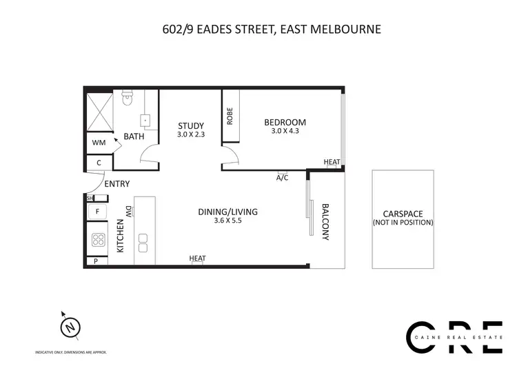 Floorplan of Homely apartment listing, 602/9 Eades Street, East Melbourne VIC 3002