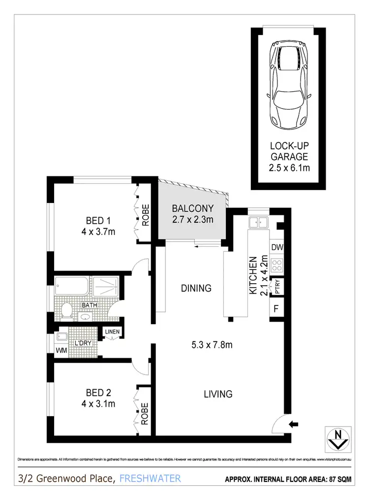 Floorplan of Homely apartment listing, 3/2 Greenwood Place, Freshwater NSW 2096