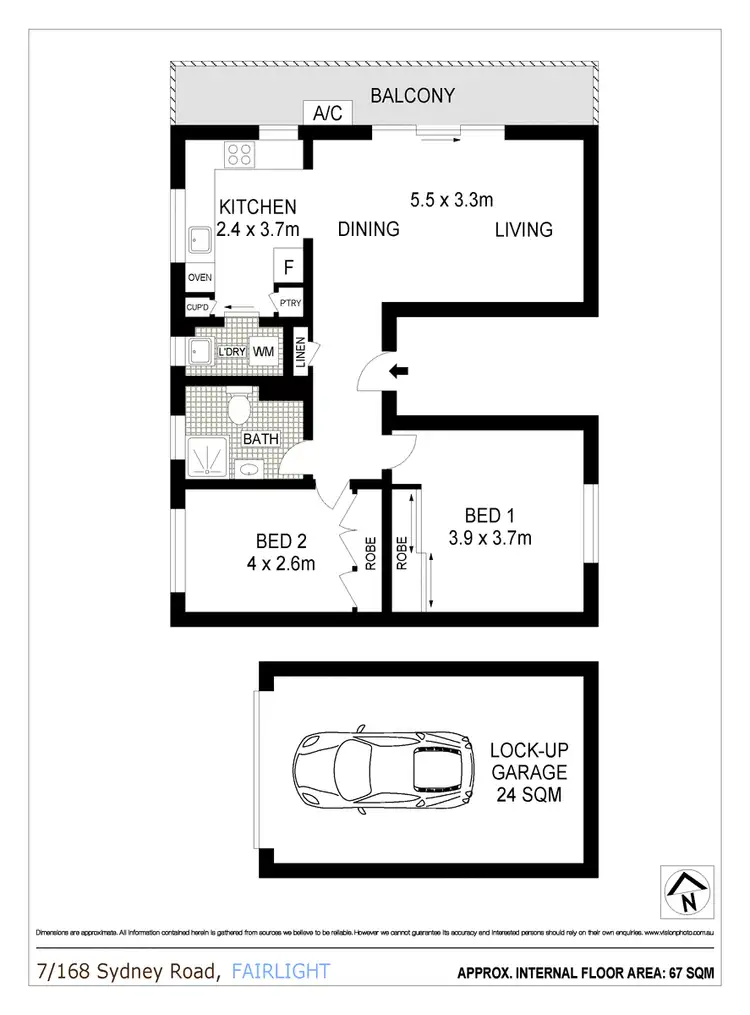 Floorplan of Homely apartment listing, 7/168 Sydney Road, Fairlight NSW 2094