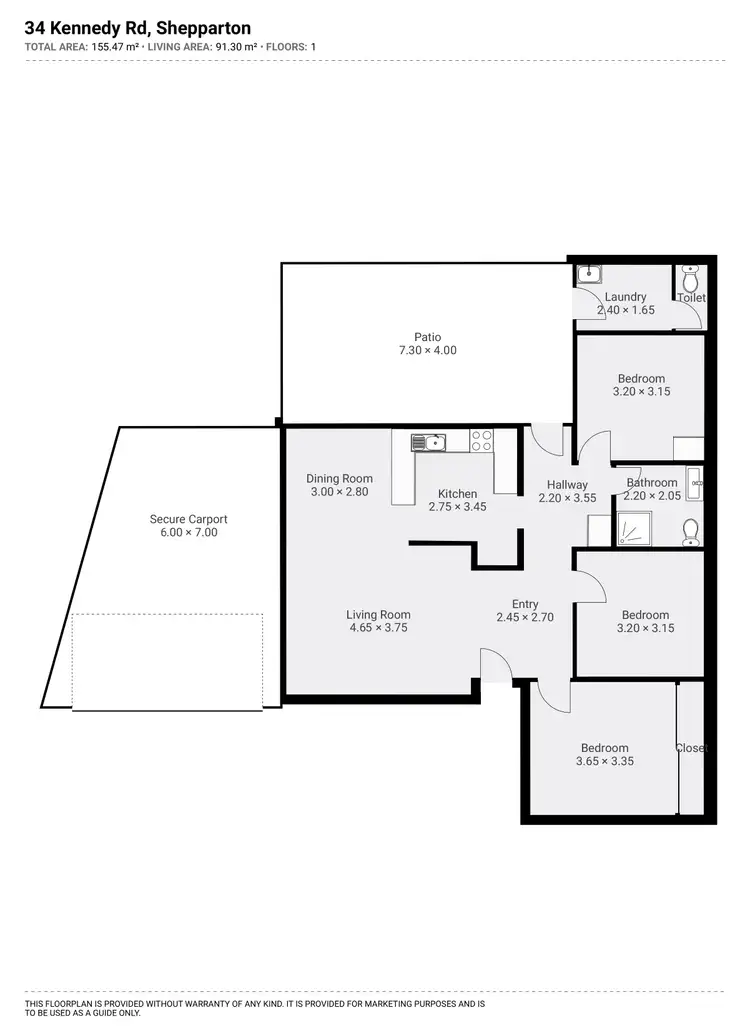 Floorplan of Homely house listing, 34 Kennedy Road, Shepparton VIC 3630