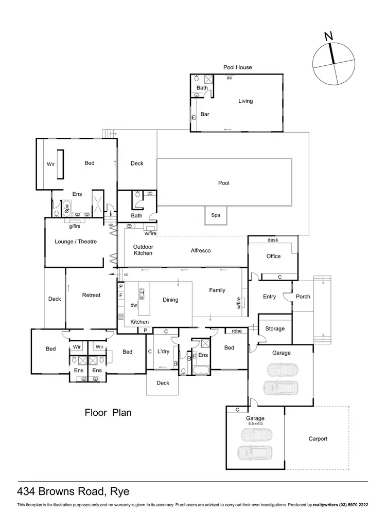 Floorplan of Homely house listing, 434 Browns Road, Rye VIC 3941