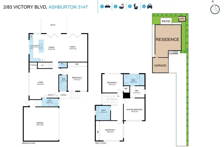 Floorplan of Homely townhouse listing, 2/83 Victory Boulevard, Ashburton VIC 3147