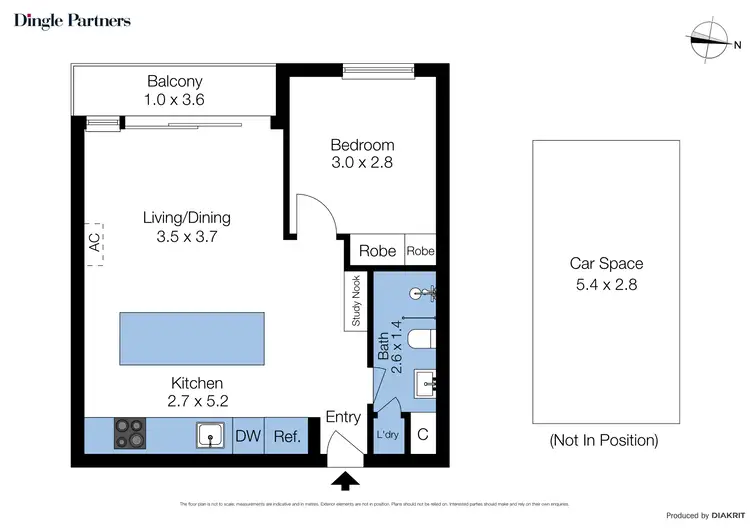 Floorplan of Homely unit listing, 505/55 Jeffcott Street, West Melbourne VIC 3003