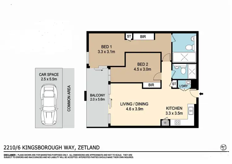 Floorplan of Homely apartment listing, 2210/6 Kingsborough Way, Zetland NSW 2017