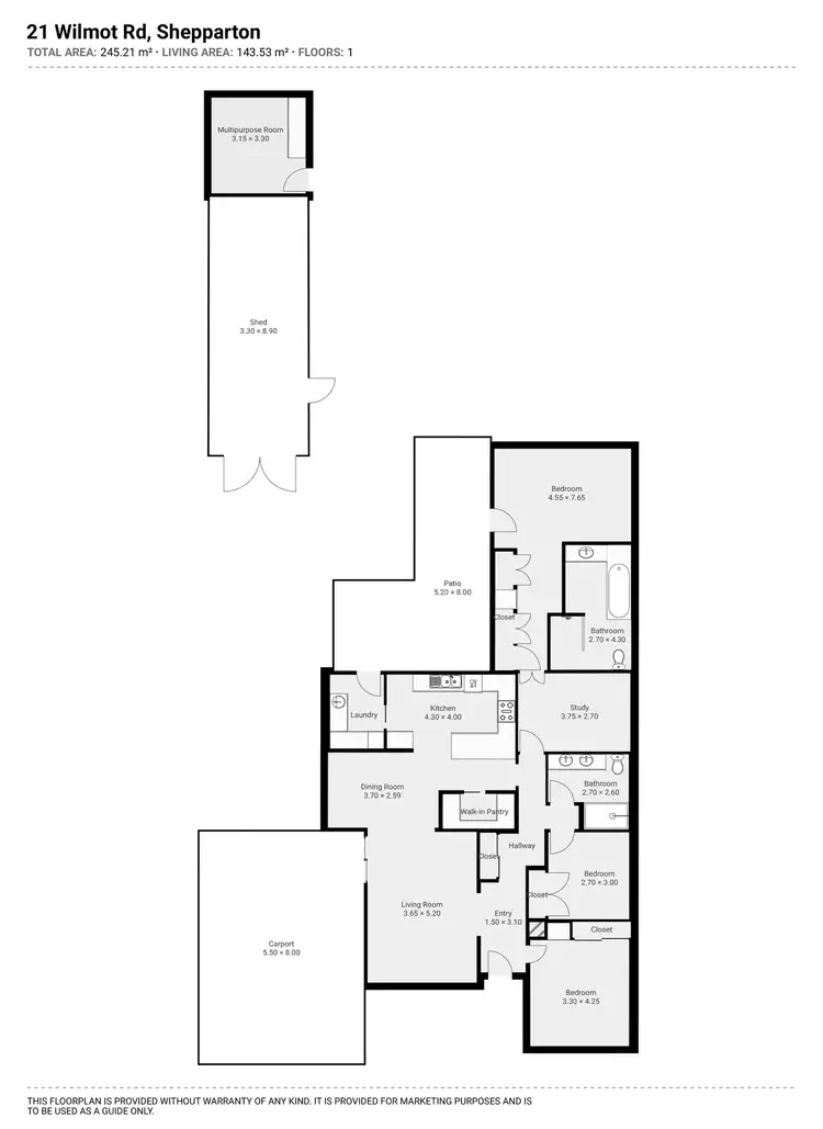 Floorplan of Homely house listing, 21 Wilmot Road, Shepparton VIC 3630