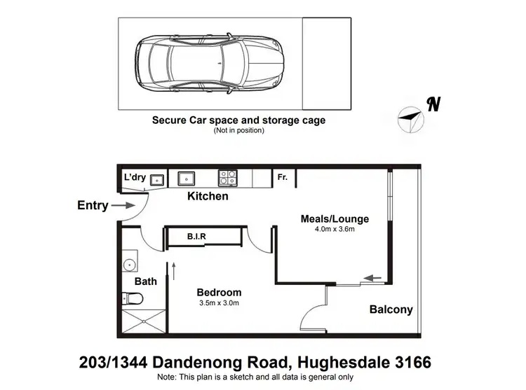 Floorplan of Homely apartment listing, 203/1344 Dandenong Road, Hughesdale VIC 3166