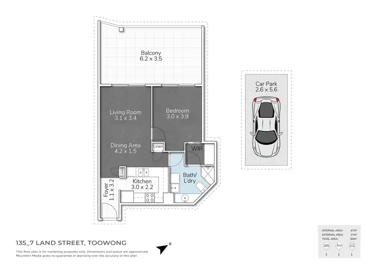 Floorplan of Homely unit listing, 135/7 Land Street, Toowong QLD 4066