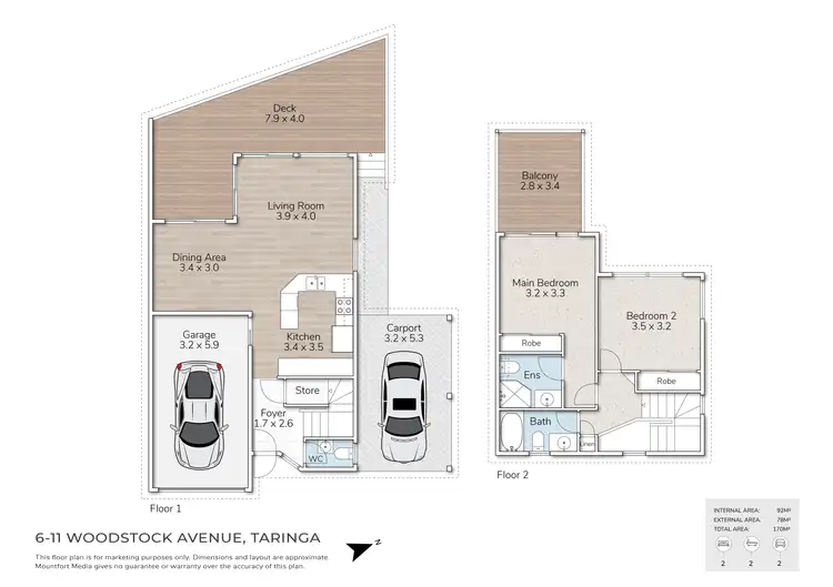 Floorplan of Homely townhouse listing, 6/11 Woodstock Avenue, Taringa QLD 4068