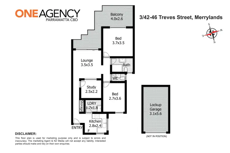 Floorplan of Homely unit listing, 3/42-46 Treves Street, Merrylands NSW 2160