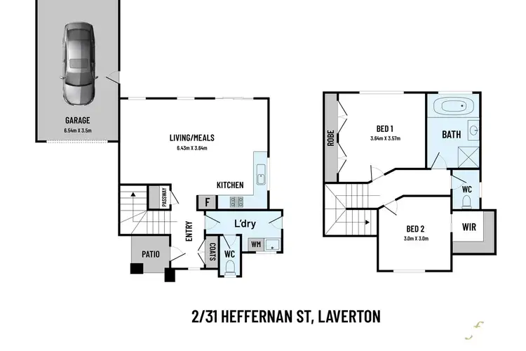 Floorplan of Homely townhouse listing, 2/31 Heffernan Street, Laverton VIC 3028