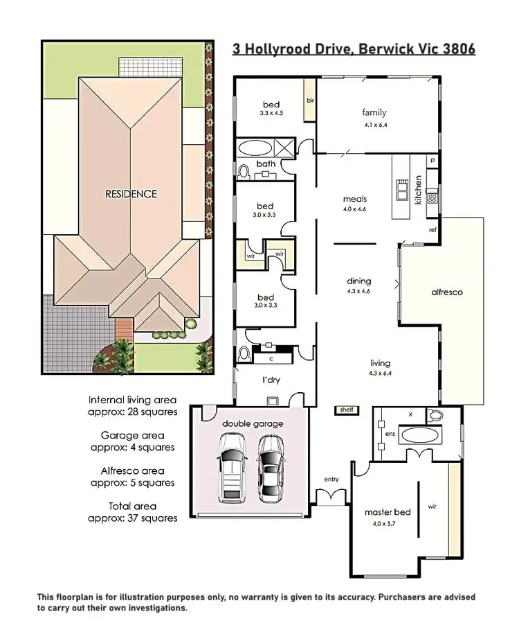 Floorplan of Homely house listing, 3 Hollyrood Drive, Berwick VIC 3806