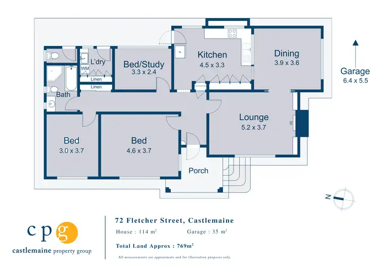 Floorplan of Homely house listing, 72 Fletcher Street, Castlemaine VIC 3450