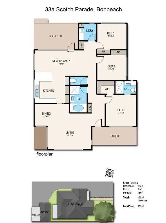 Floorplan of Homely unit listing, 1/33 Scotch Parade, Bonbeach VIC 3196