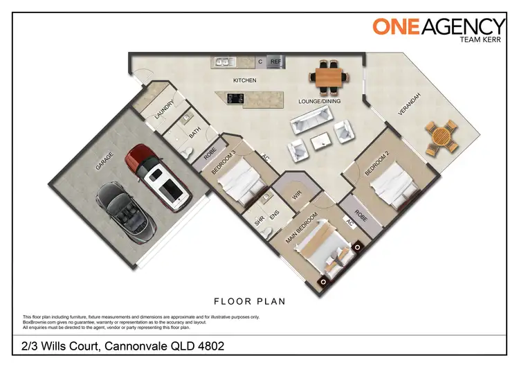 Floorplan of Homely semi-detached listing, 2/3 Wills Court, Cannonvale QLD 4802