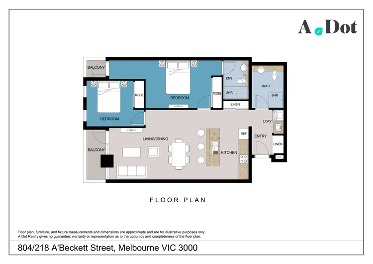 Floorplan of Homely apartment listing, 804/228 A'Beckett Street, Melbourne VIC 3000