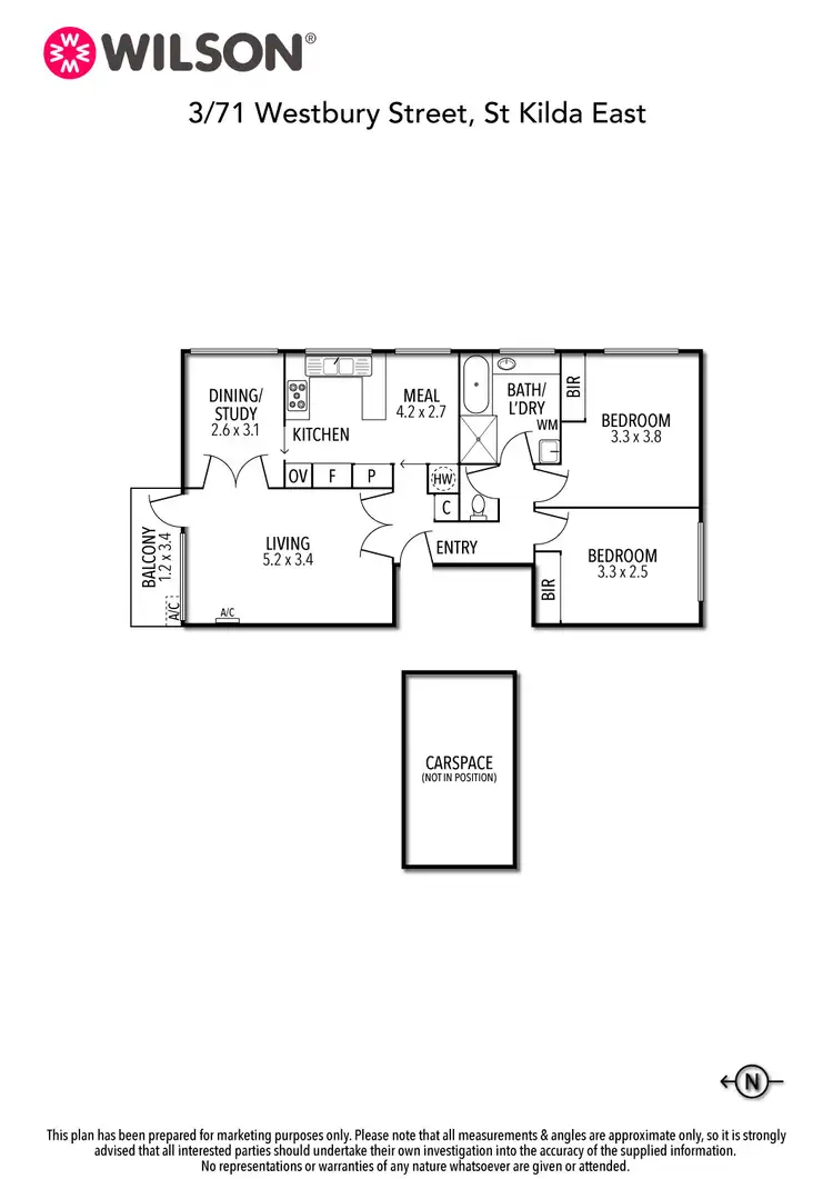 Floorplan of Homely apartment listing, 3/71 Westbury Street, St Kilda East VIC 3183