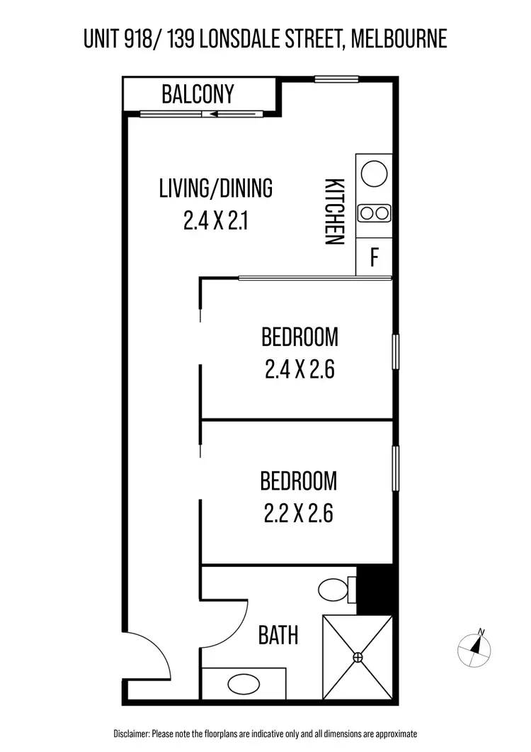 Floorplan of Homely apartment listing, 918/139 Lonsdale Street, Melbourne VIC 3000