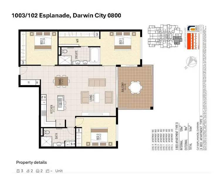 Floorplan of Homely apartment listing, 1003/102 Esplanade, Darwin City NT 800