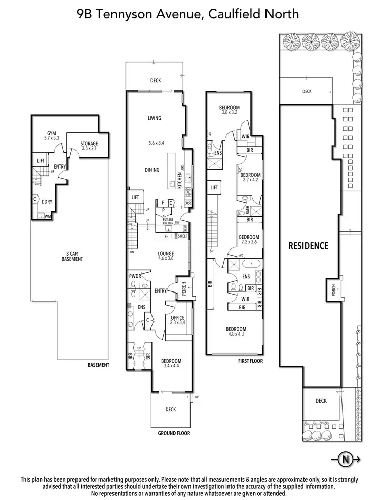 Floorplan of Homely townhouse listing, 9B Tennyson Avenue, Caulfield North VIC 3161