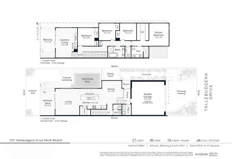 Floorplan of Homely semi-detached listing, 1/11 Tallebudgera Drive, Palm Beach QLD 4221