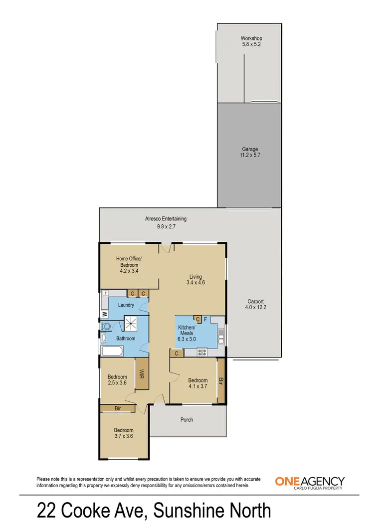 Floorplan of Homely house listing, 22 Cooke Avenue, Sunshine North VIC 3020