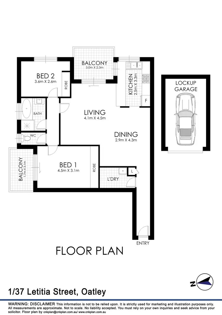 Floorplan of Homely apartment listing, 1/37 Letitia Street, Oatley NSW 2223