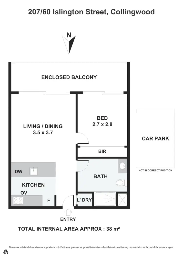 Floorplan of Homely apartment listing, 207/60 Islington Street, Collingwood VIC 3066