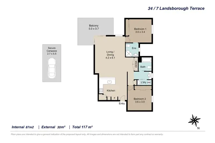 Floorplan of Homely unit listing, 34/7 Landsborough Terrace, Toowong QLD 4066
