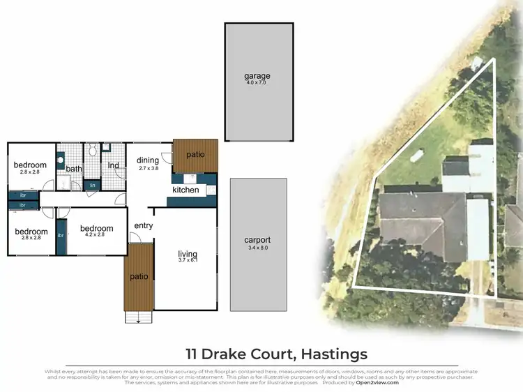 Floorplan of Homely house listing, 11 Drake Court, Hastings VIC 3915
